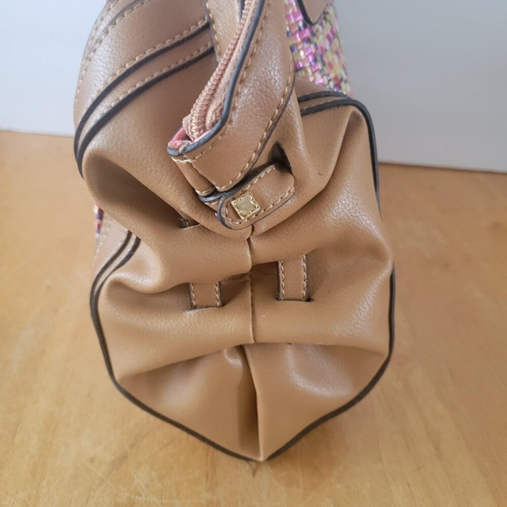 Liz Claiborne New York Handbag Satchel Woven Multicolor Metallic Tan NWT - Picture 10 of 11